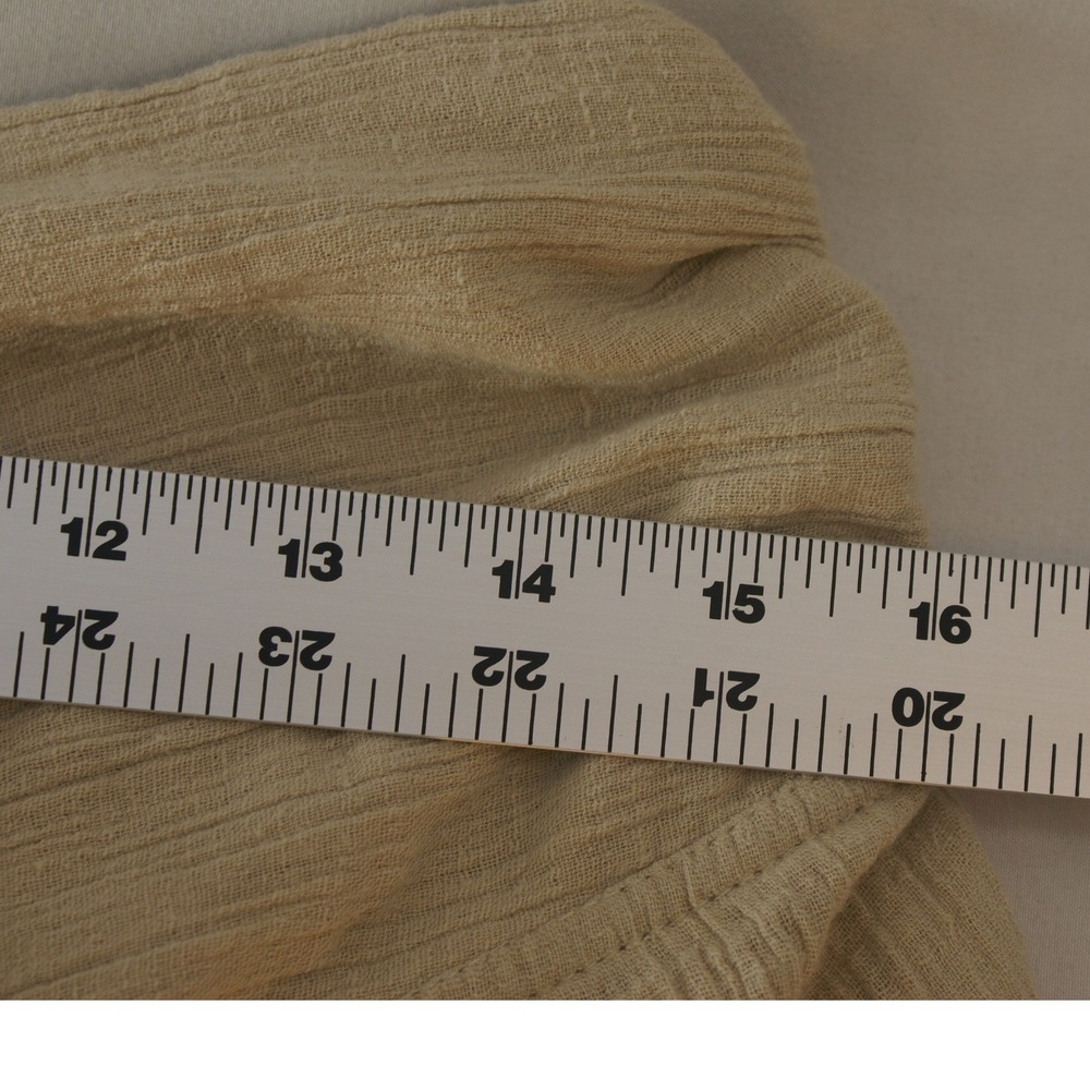 Free People Wide Leg Gauze Pants Beige Tan Crossover Waist Smocked Back Boho NEW - Picture 5 of 16